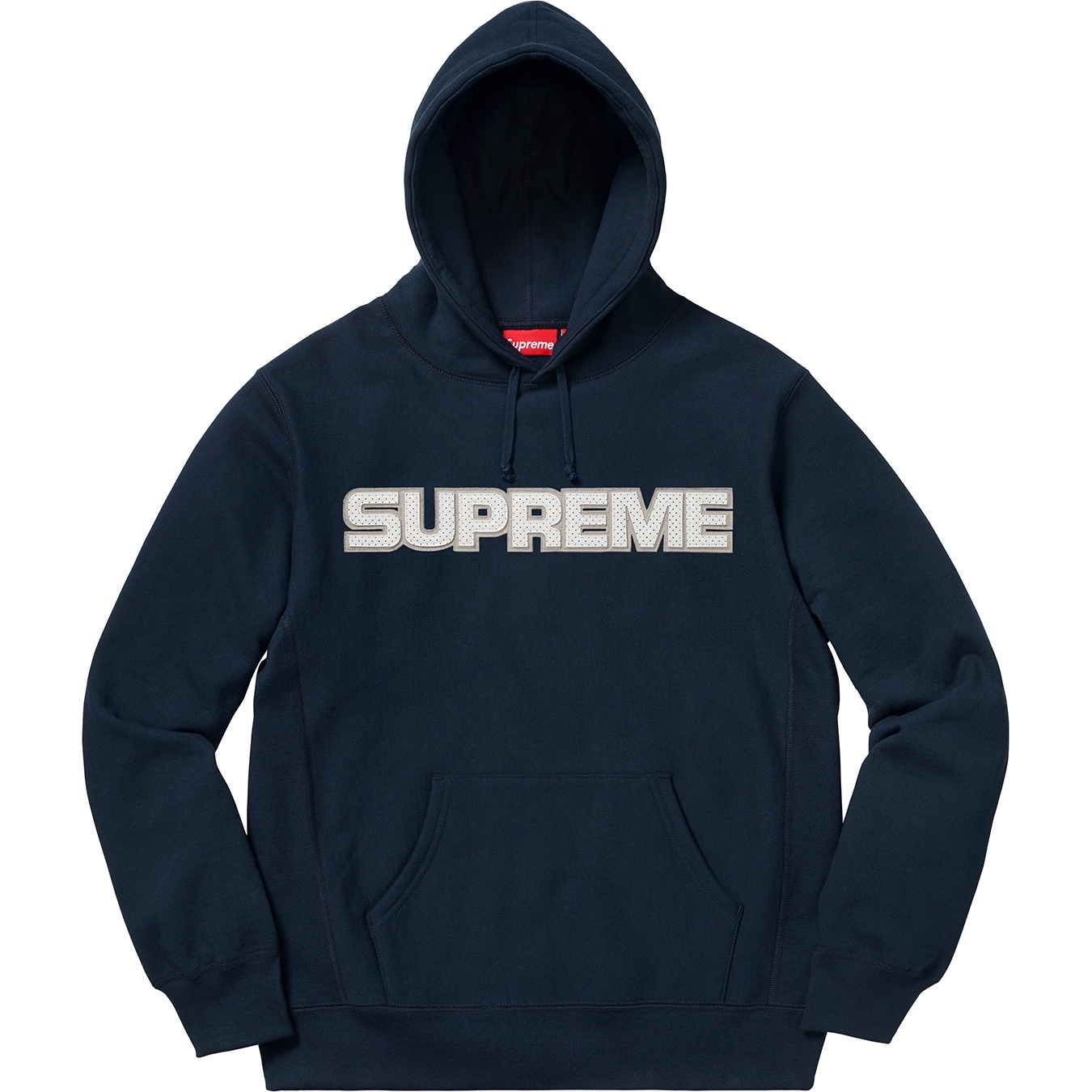 Perforated Leather Hooded Sweatshirt view 7